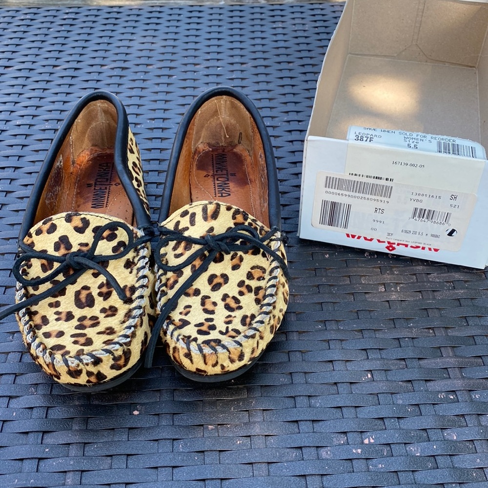Leopard Minnetonka Moccasins